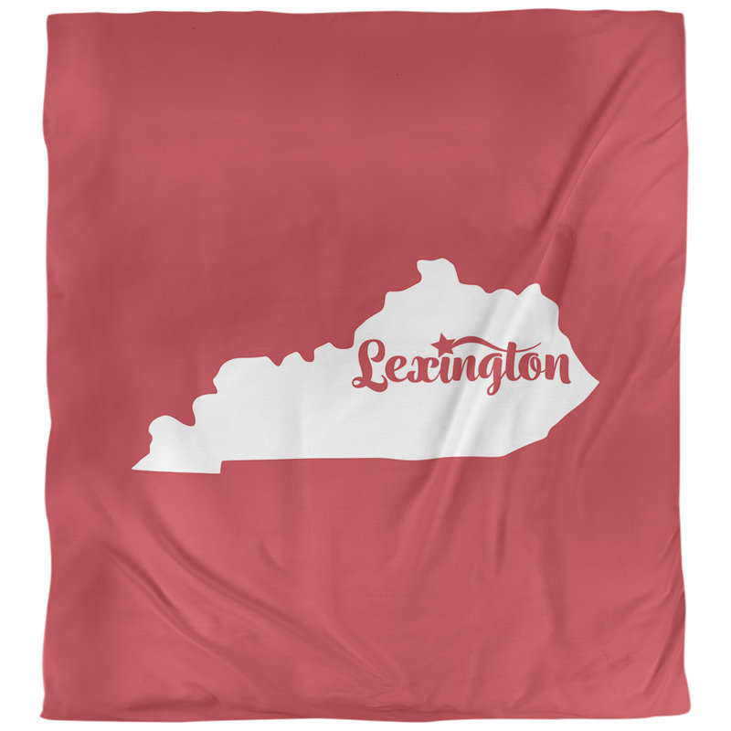 Housse de couette simple Kentucky Lexington, Polyester brossé, Housse de couette pour très grand lit, Rouge