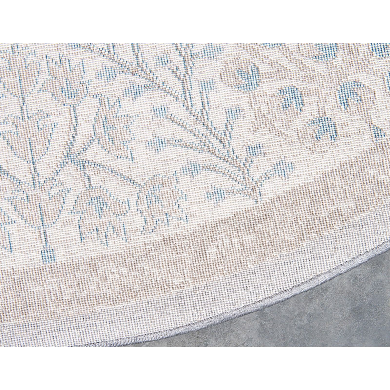 Linz Floral Indoor Rug, Round 5'