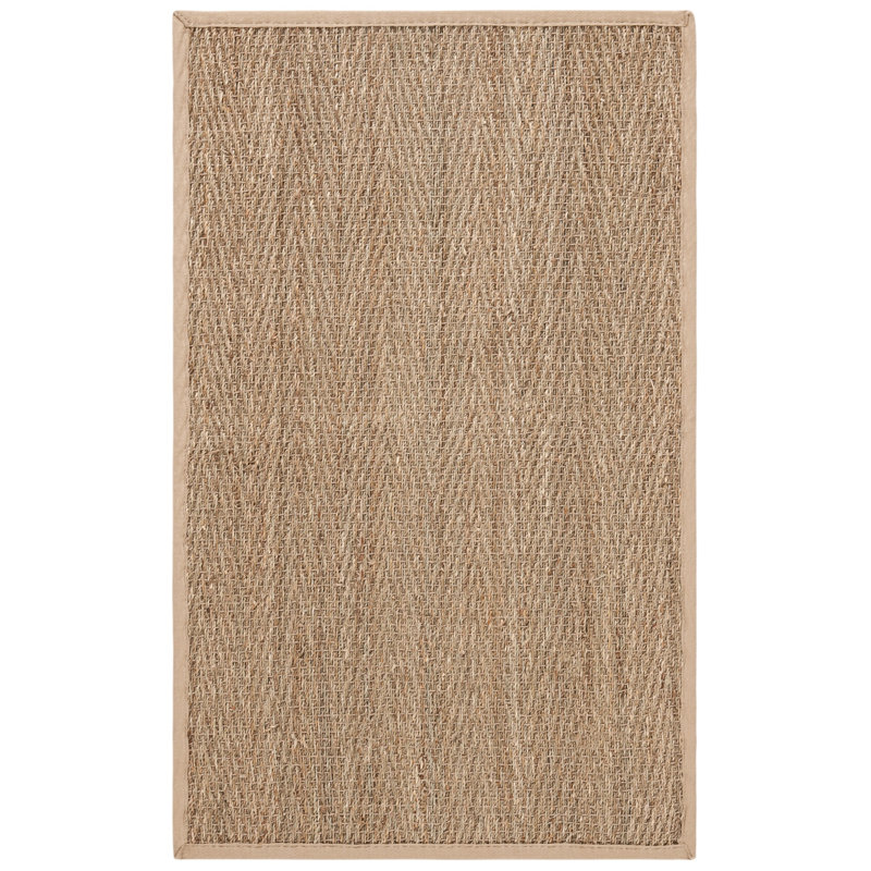 Natural Fiber Seagrass Solid Color Rug, Rectangle 2'6" x 4'