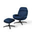 Upholstered Swivel Accent Chair with Footstool-943333659