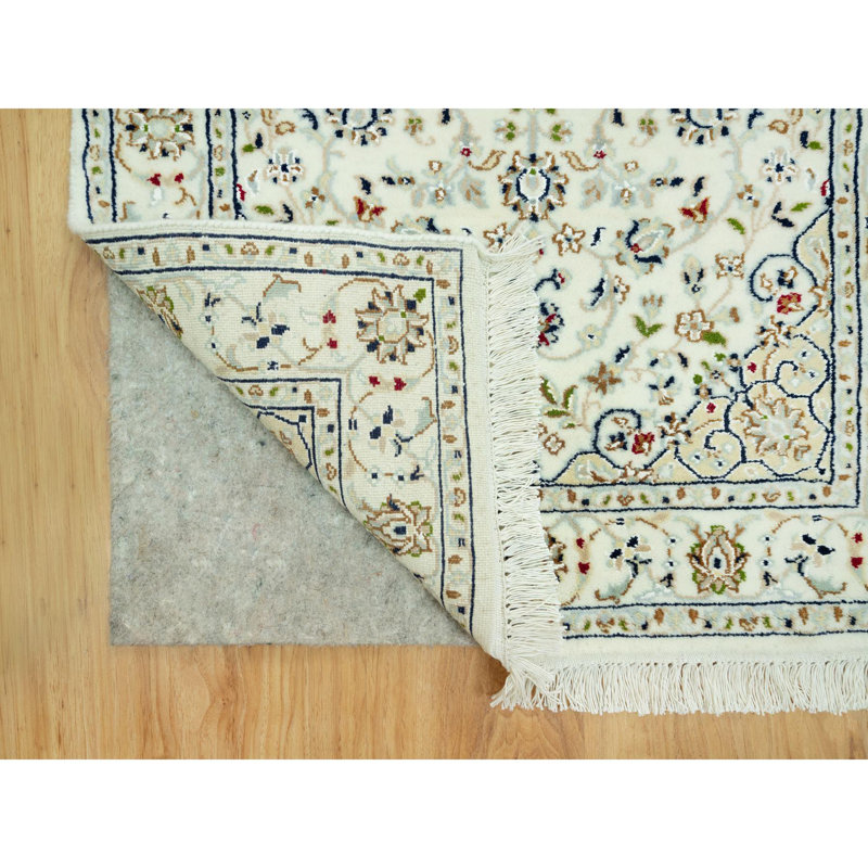 Tapis de couloir unique en laine 2 pi 8 po x 12 pi 1 po Casterlin Ivoire