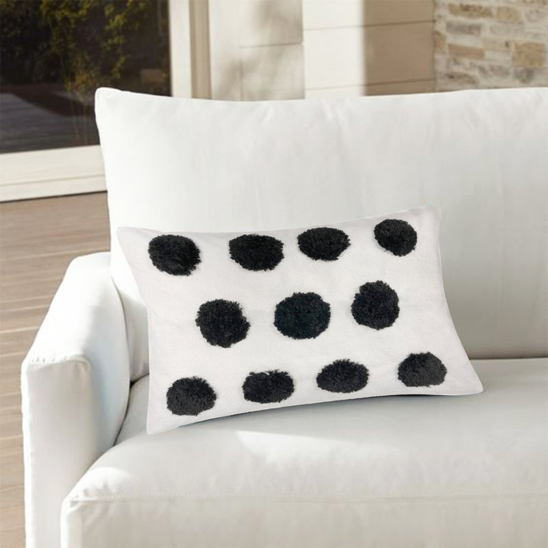 Polyester Pillow, Black/White
