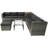 8 Piece Patio Sectional Wicker Rattan Outdoor Furniture Sofa Set With One Storage Box Under Seat And Cushion Box Grey Wicker + Black Cushion + Clear Glass Top