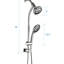 Douche de pluie 5 pouces et 7 jets avec glissière de 26 po, installation facile, réglable en angle, buses, débit stable de 18 gallons par minute, commande manuelle