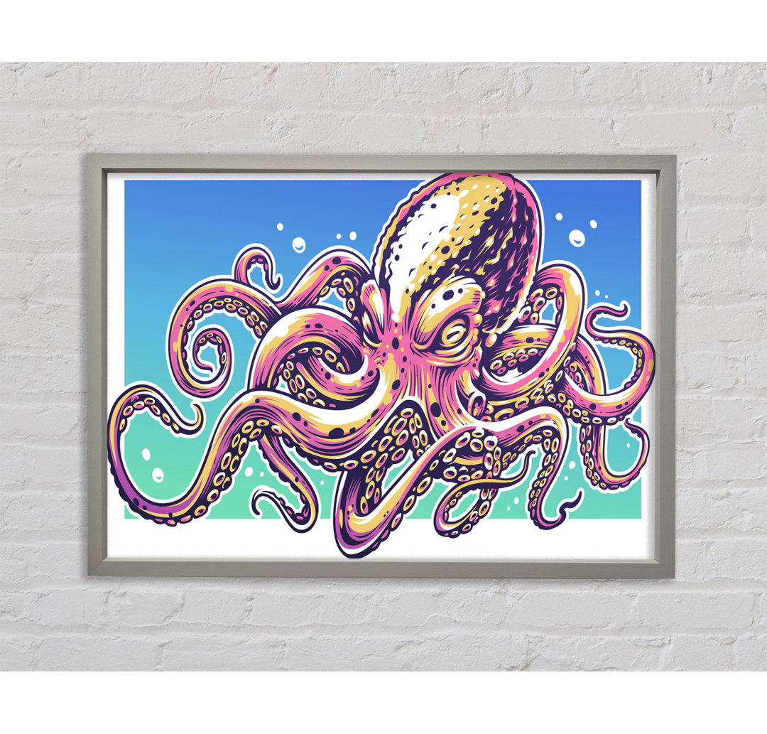 Scary Octopus - Einzelbildrahmen Kunstdrucke auf Leinwand