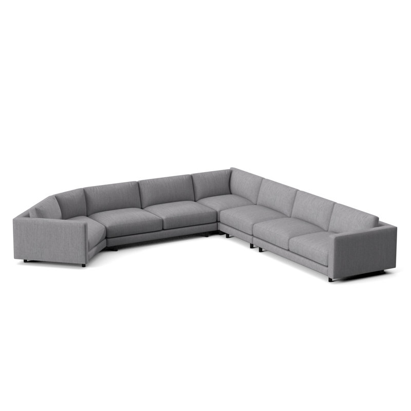 Avanni Patio Sectional with Sunbrella Cushions, Canvas Granite Sunbrella® Canvas, Matte Black
