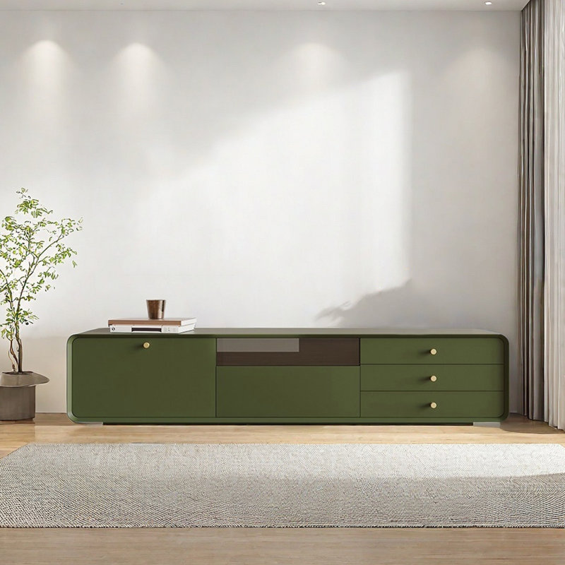 French Style Wood TV Stand With Enclosed Bottom, 70.86"