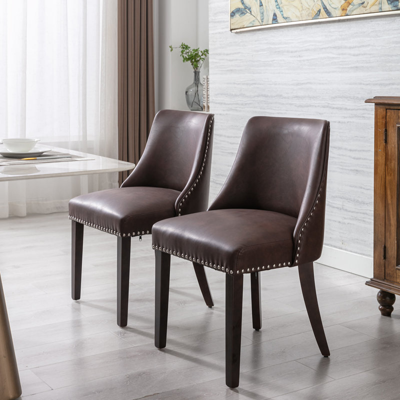 Faraja Solid Back Side Chair, Brown