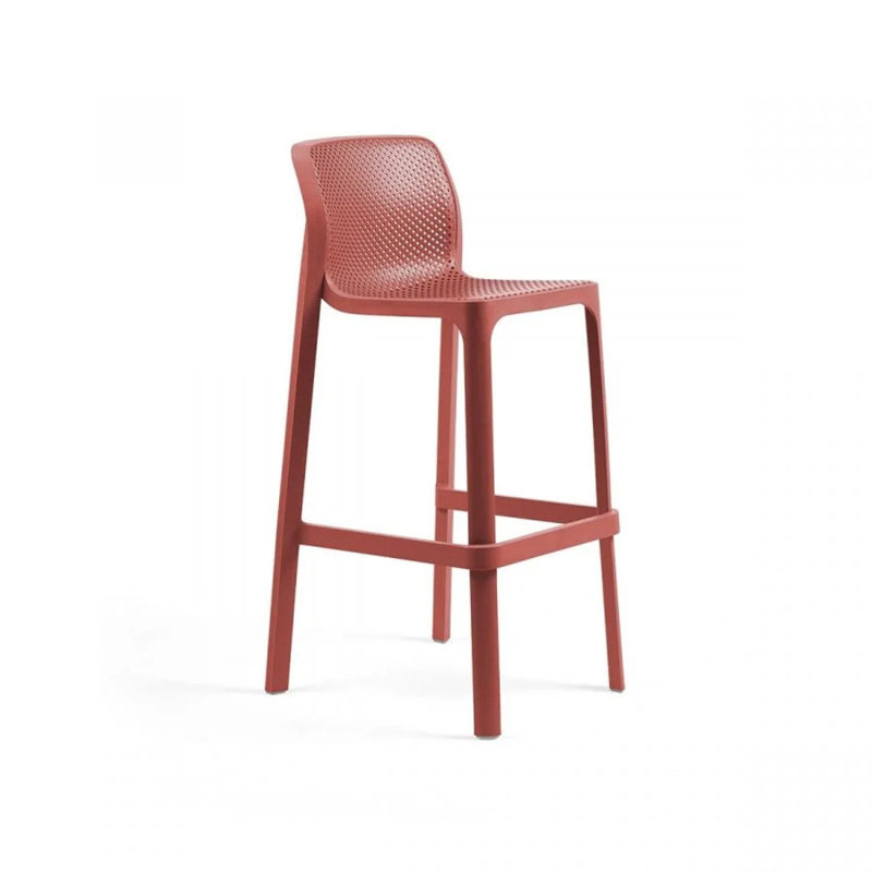 Net Outdoor Bar Stool, Coral