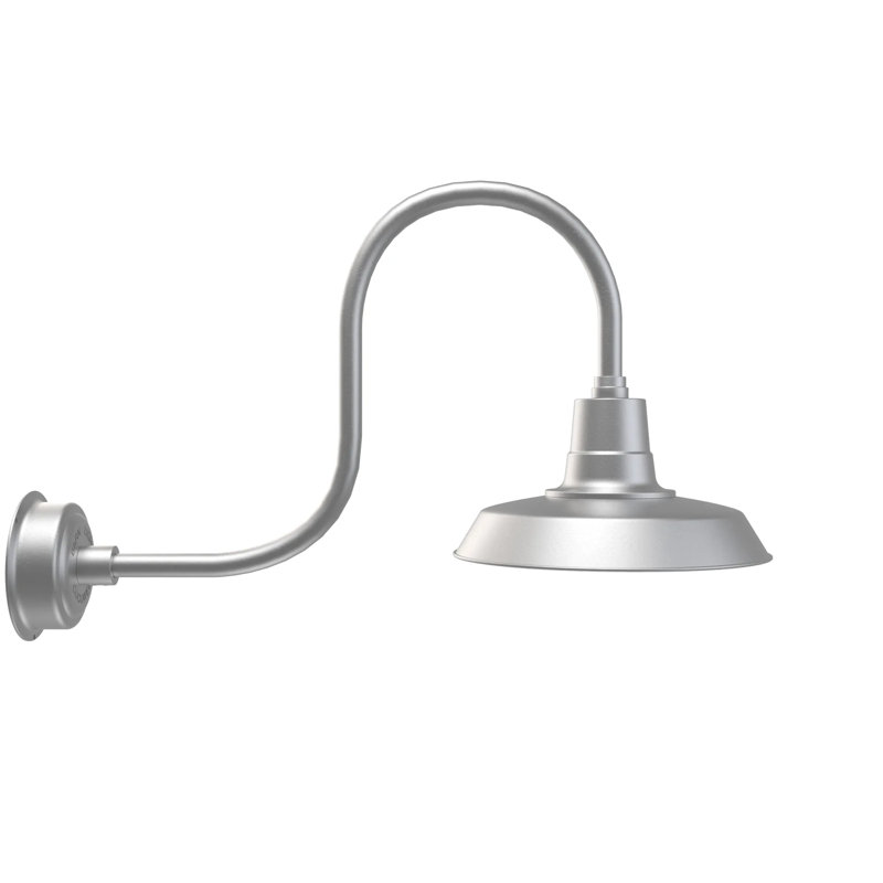 Haleigh LED Wall Light, 9" H x 14" W x 17" D, Galvanized Silver