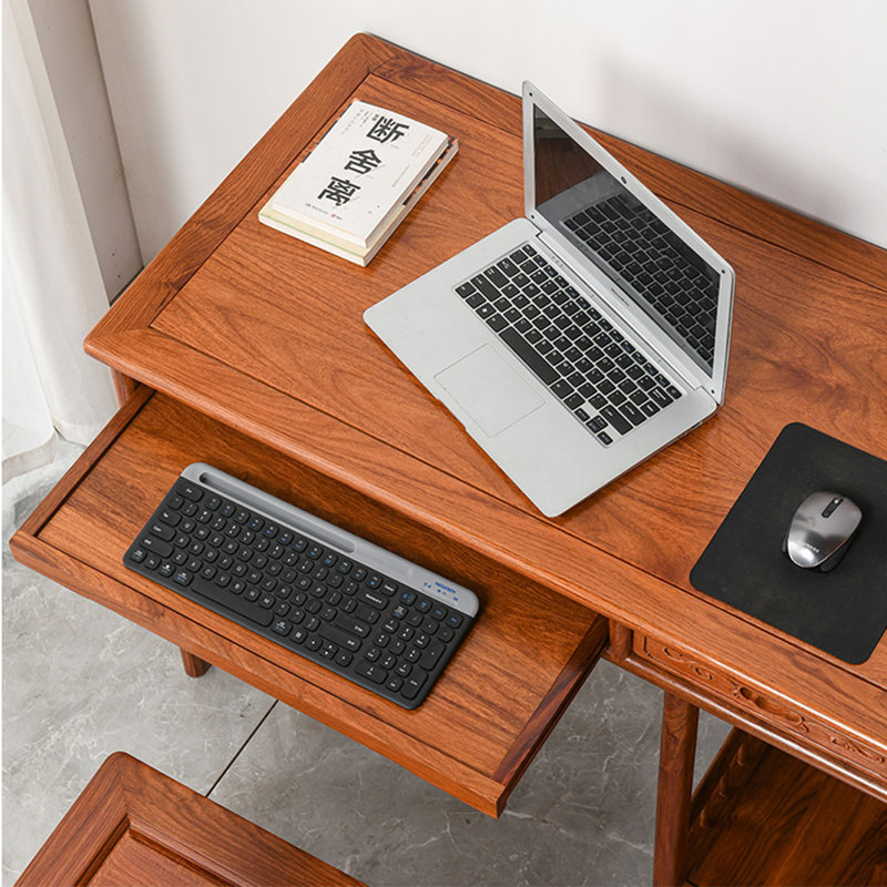 Bureau d'ordinateur de style chinois rétro, H 29,53 po x l 42,52 po x P 18,9 po