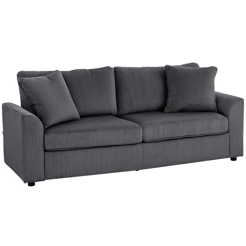 3 Seater Corduroy Sofa, Grey