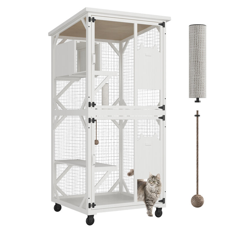 Enclos d'extérieur pour chat, Blanc