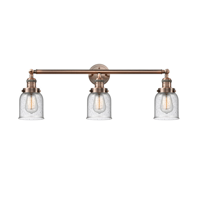 Barre d'éclairage de salle de bain à 3 lumières DEL à intensité variable, Cuivre antique