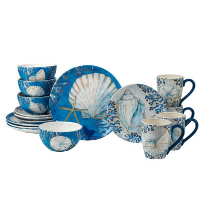 Certified International Playa Shells 16Pc Dinnerware Set