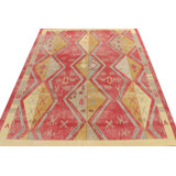 Distressed Homage Hand Knotted Wool Geometric Area Rug