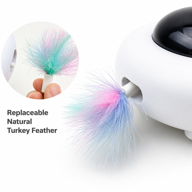 Jouet pour chat interactif avec plume UFO