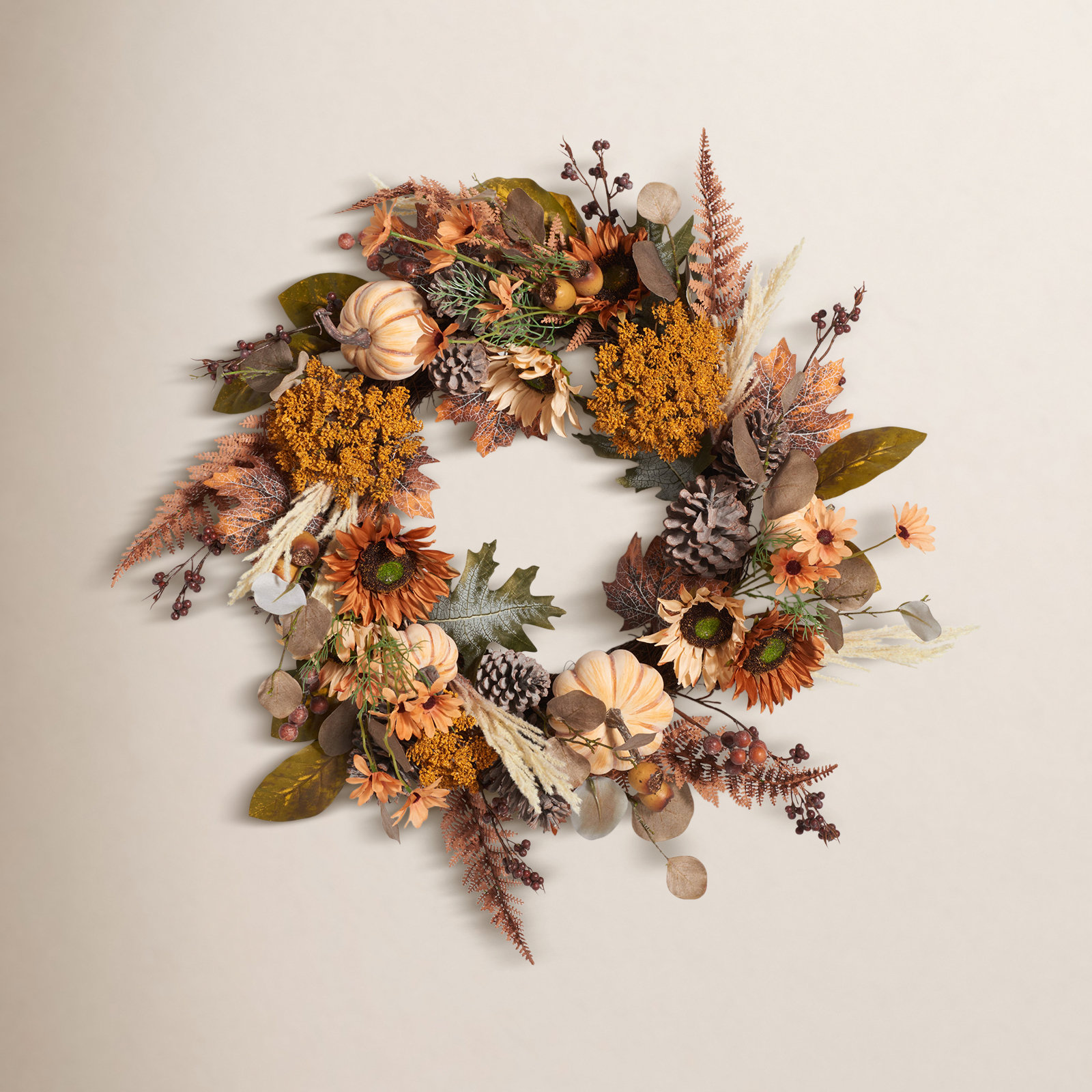 28'' Thanksgiving Faux Oak Wreath