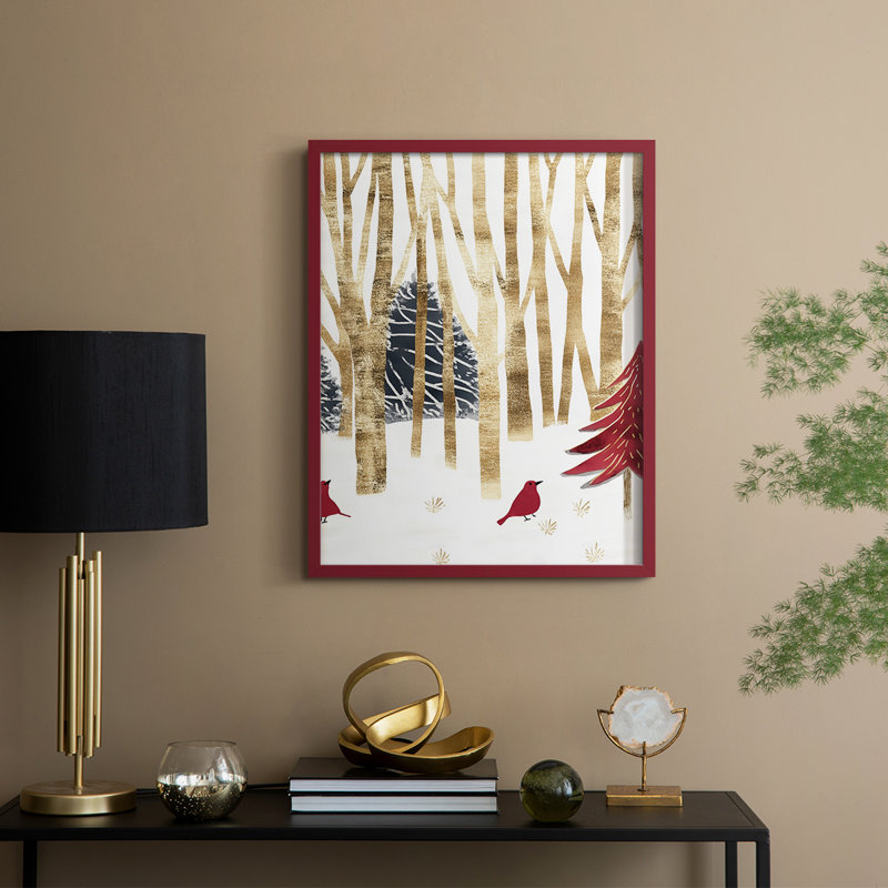 «Christmas Holiday Art» CDXXIX, reproduction encadrée - bois massif, H 30 po x l 24 po, Rouge