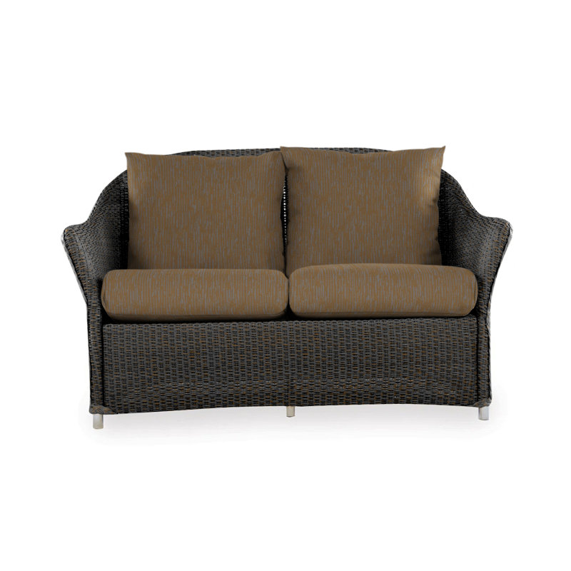 Weekend Retreat Outdoor 2 - Seat Loveseat, Canvas Black Sunbrella® Canvas, Mink