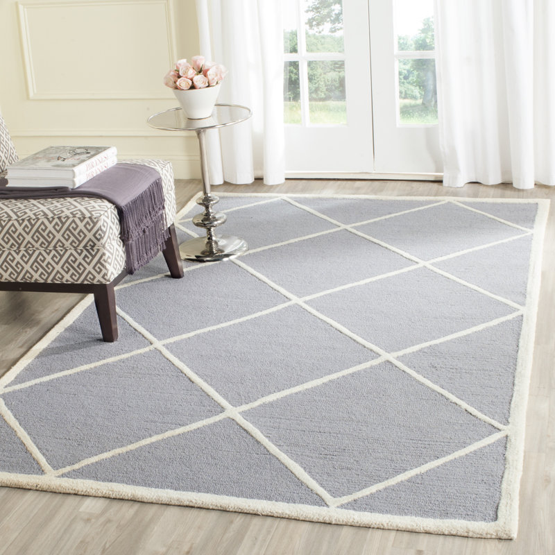 Tapis géométrique en laine touffeté à la main Deedgra, Rectangle 4 pi x 6 pi