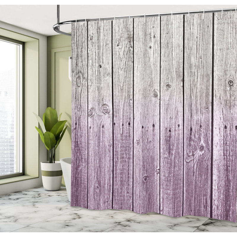 Shower Curtain with Hooks Included, 69"H x 84"W, Pale Eggplant
