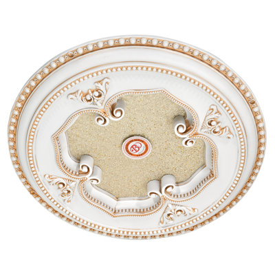 White And Gold Round Clover Ceiling Medallion