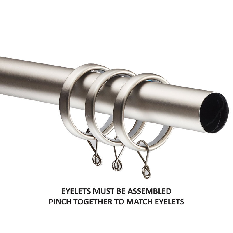 Epes Single Curtain Rod, Stainless, 3" H x 48" W x 6" D