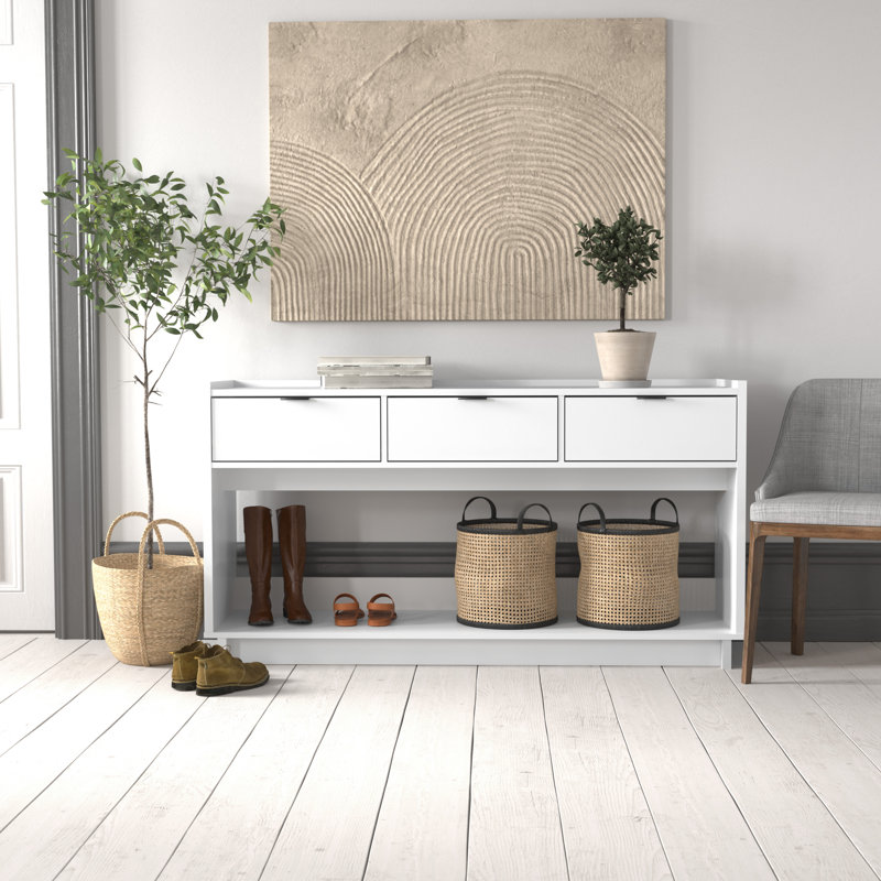  Chaunta 3 Drawer Entryway Console Table 15.75"D x 60.25"W x 32"H, White