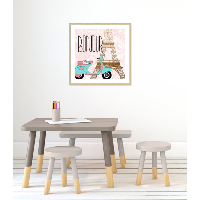 Bonjour paris 2, H 27,5 po x l 27,5 po x P 1,19 po, Cadre boîte champagne
