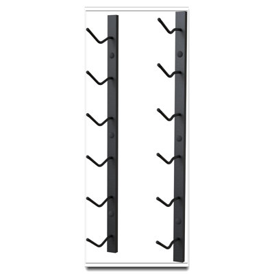 6-Bottle Wall Mounted Wine Rack - Steel Construction With Satin Black Finish, Compact Wine Storage
