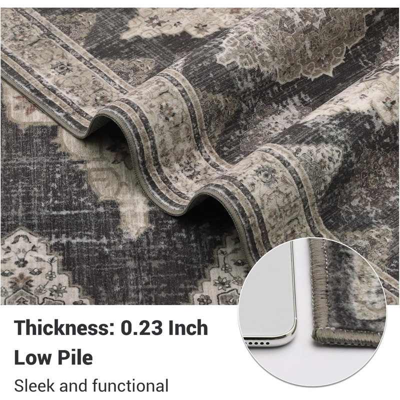 Tapis d'intérieur rétro 5 x 7 po, Rectangle 5 pi x 7 pi