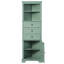 Grande armoire triangulaire verte avec 3 tiroirs et tablettes réglables pour la salle de bain, la cuisine ou le salon, panneau de fibres à densité moyenne avec finition peinte-45443674