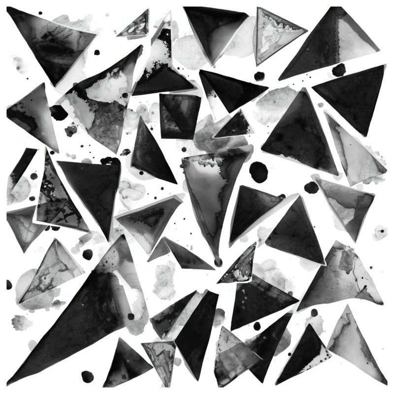 Housses de couette triangles à encre noire, Grand lit