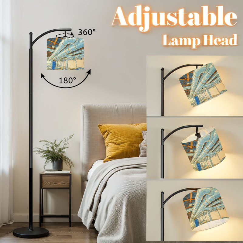 Lampe sur pied avec abat-jour réglable Arc