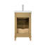 20 po Isabella X P 16 po P 35 po Meuble-lavabo simple H en chêne clair avec plateau en céramique blanche
