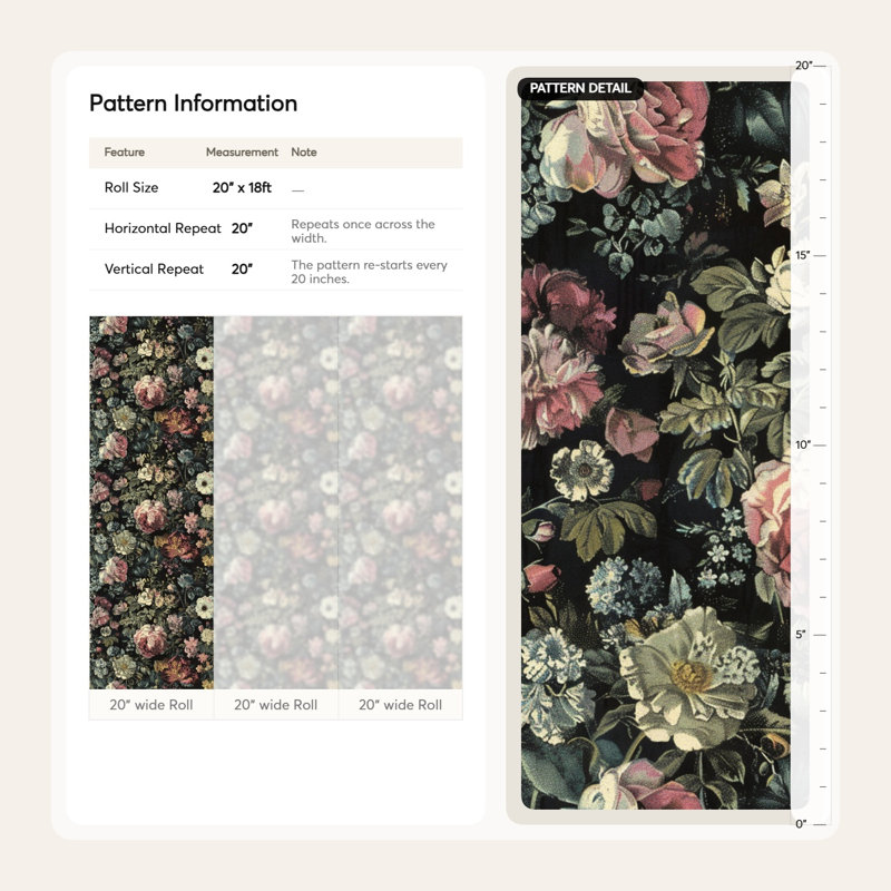 Papier peint floral foncé foncé Bryelle Peel & Stick Vibrant Flowers Roll