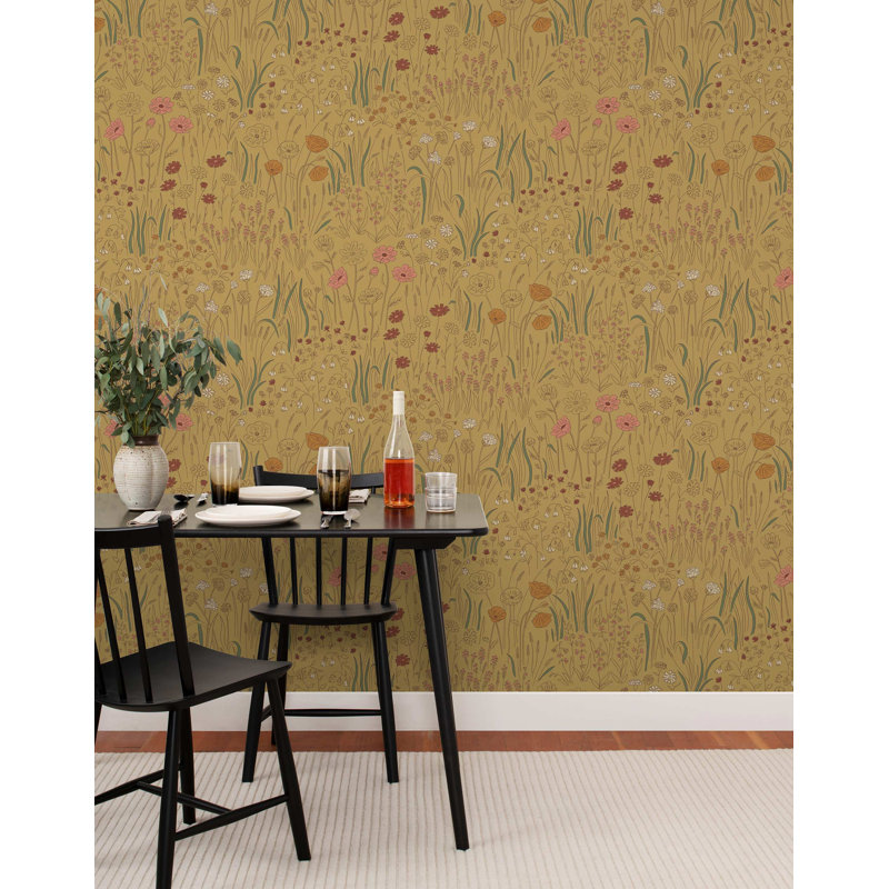 Alpine Garden Multi Wallpaper | Traditional / Roll - 27" x 30', Ochre