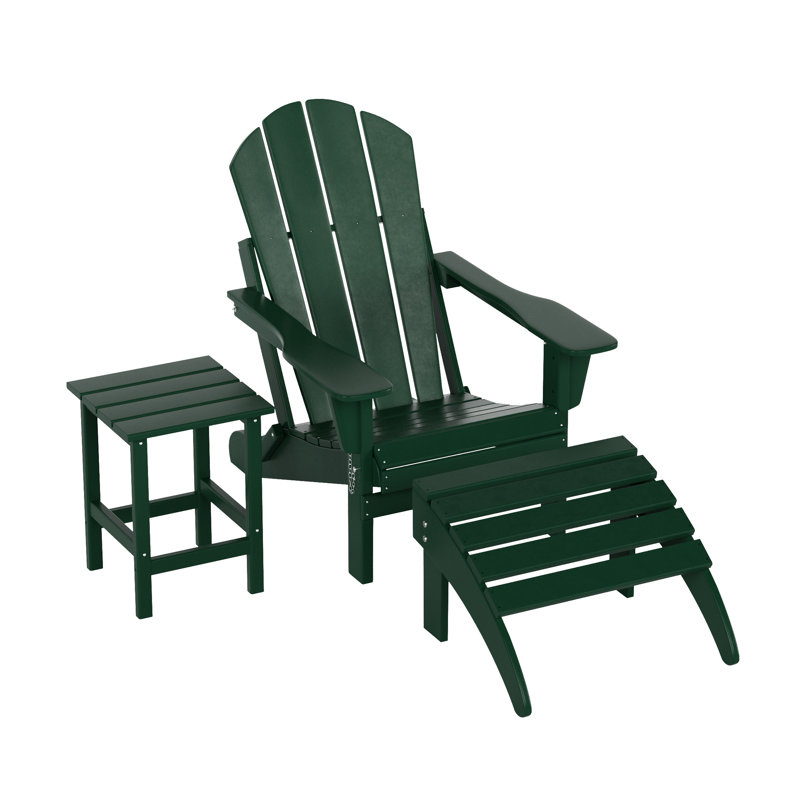 Laguna Foldable Outdoor Adirondack Chair, Dark Green