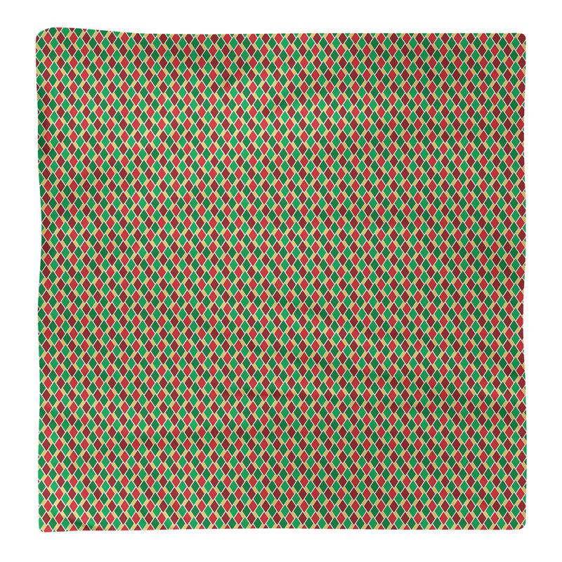 Geometric Square Napkin, 10" x 10", Red/Green, Polyester