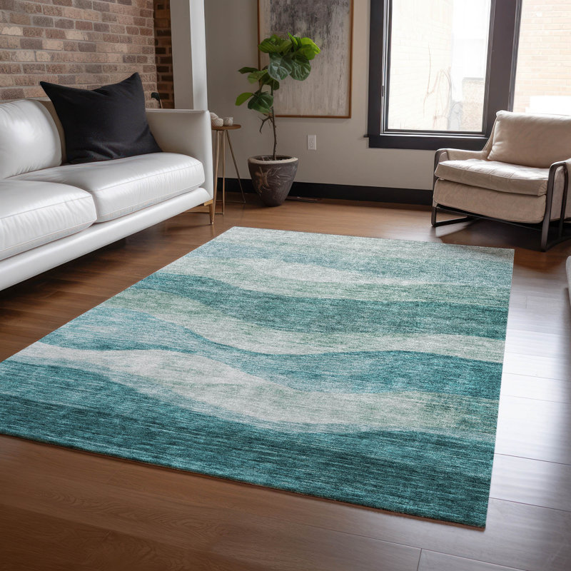 Tapis intérieur / extérieur Louisa Seafoam , 5' x 7'6"