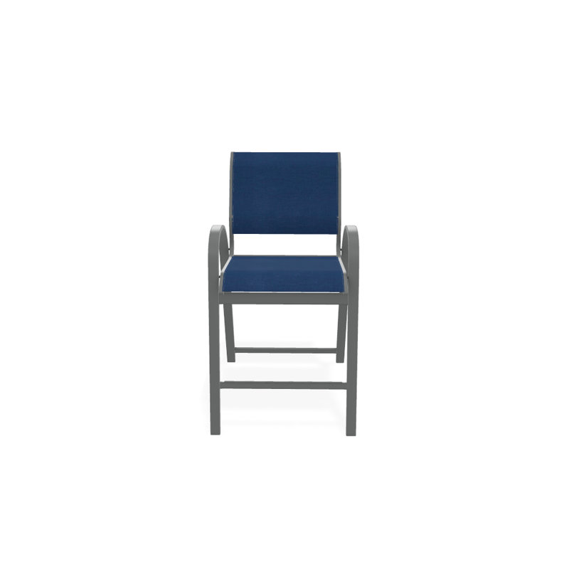 Tabouret de bar 42 po Holna, Cobalt 35D Sunbrella®, Graphite texturé
