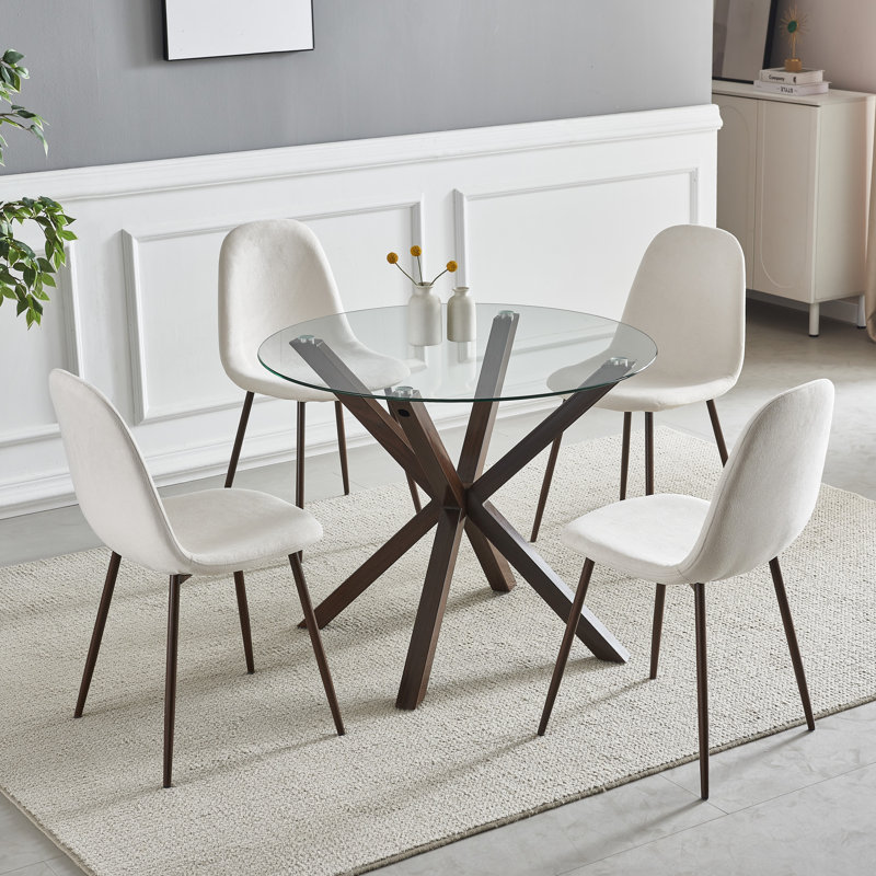 Ensemble de salle à manger L 37 po x l 37 po Areille, Beige