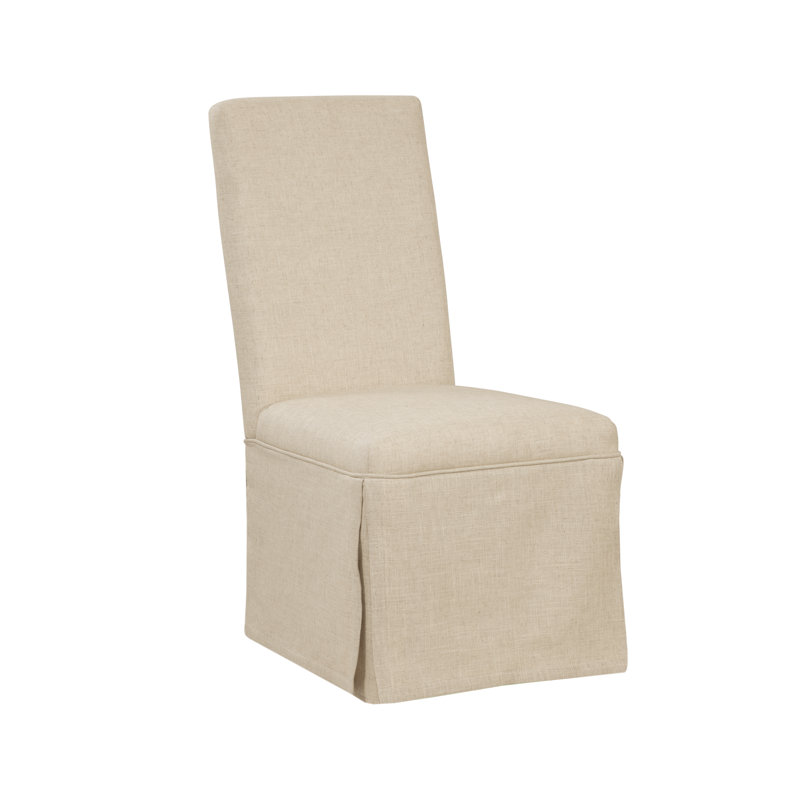Chaise parsons rembourrée en lin Utgard, Crème