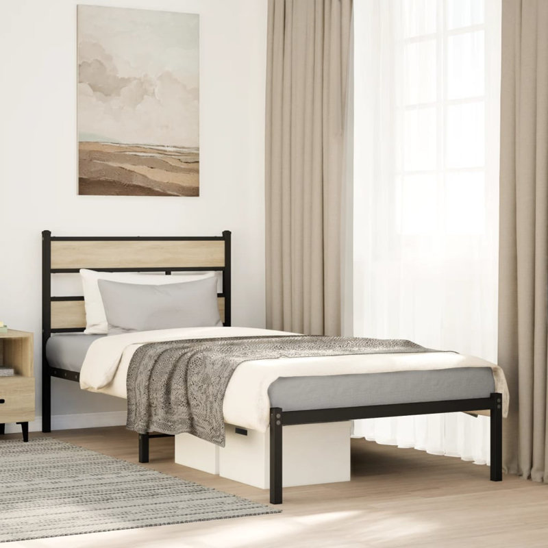 Borough Wharf Bed Frame Without Mattress With Headboard, Sonoma Oak, 107 X 203 cm