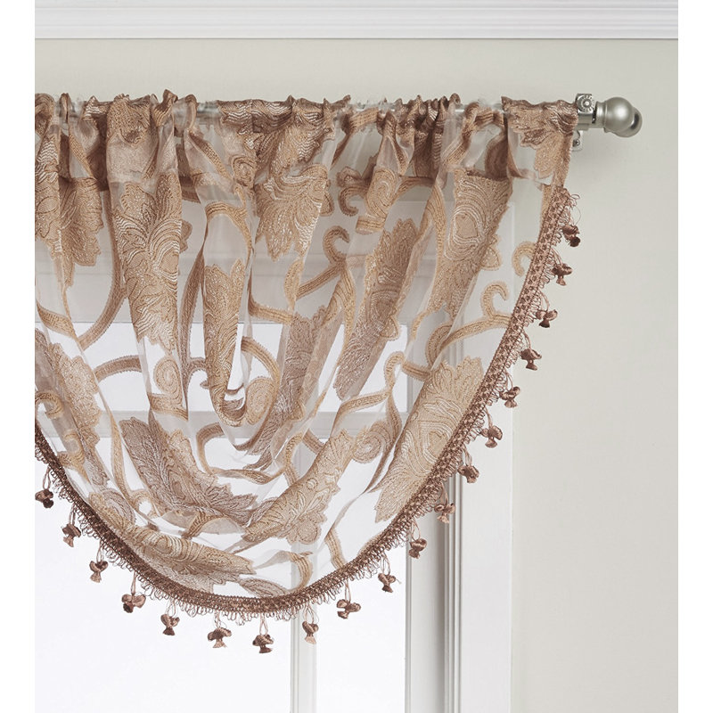 Cantonnière 57 po Kelliher Scroll Elegance, Taupe / or