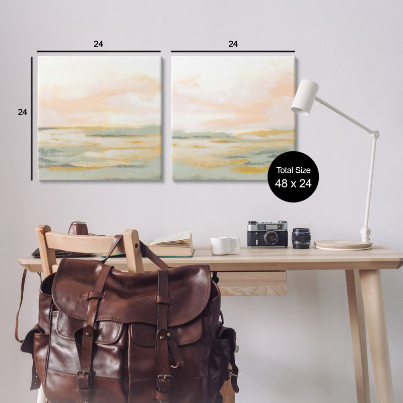 «Sunrise Sky Abstraction Wrarap Canvas» par June Erica Vess, 2 pièces, H 24 po x l 24 po