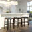 31In. H Bar-Height Wood Barstool With Gray Faux-Leather Seat, 1PC-1315665