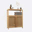 Grande armoire de rangement en bambou pour salle de bain