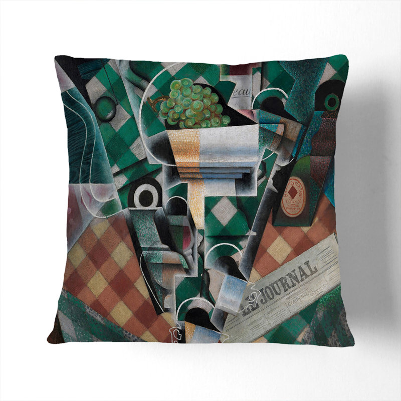 Abstract Square Cushion, 55cm H x 55cm W x 20cm D, White